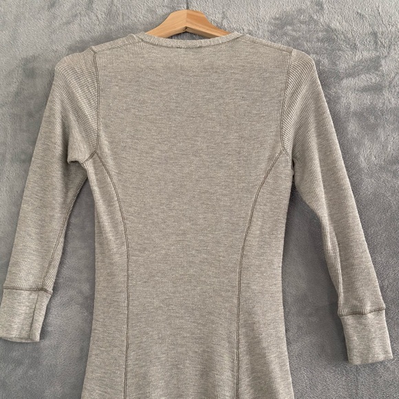 Polo Ralph Lauren Henley Maxi Style Long Dress Grey Medium Thermal Waffle - Picture 7 of 15